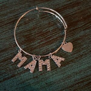 Mama Stainless Steel Adjustable Charm Bracelet NWT